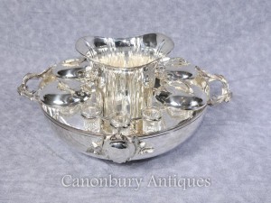 Silver Plate Russian Caviar Vodka Server Plated Bowl