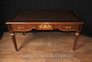 French Empire Desk Writing Table Bureau Parquetry Inlay