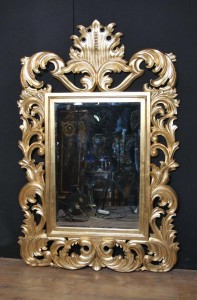 Florid French Rococo Giltwood Pier Mirror Glass