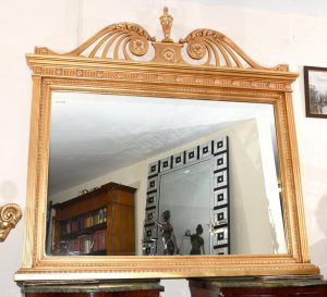 English Adams Gilt Mantle Mirror Glass Mirrors