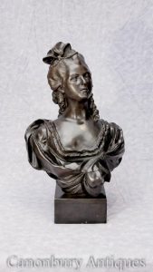French Bronze Bust Marie Antoinette Casting Statue Queen of France