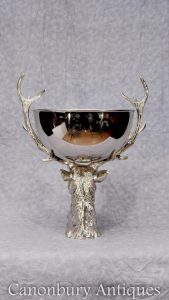 Silver Plate Stag Fruit Bowl Champagne Wine Bucket Cooler