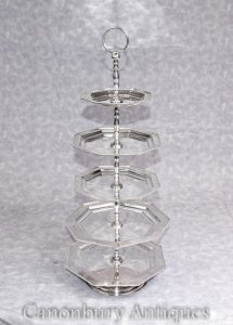 Victorian Silver Plate 5 Tier Cake Stand Plates