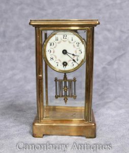 French Art Deco Antique Brass Carriage Clock 1930s Antique