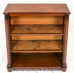 Antique Victorian Open Front Bookcase in Mahogany 1860
