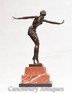 Art Deco Bronze Charleston Dancer Figurine by Chiparus