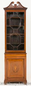 Sheraton Revival Mahogany Bookcase Display Cabinet 1860
