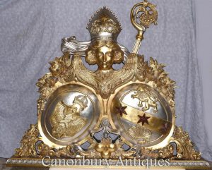 Gilt Hand Carved Russian Coat of Arms Sculpture Eagle