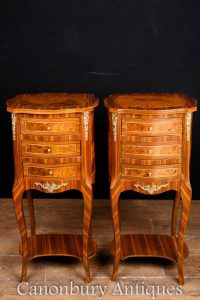 Pair Regency Bedside Cabinets Nightstands Chests