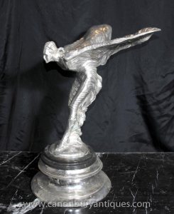 Art Nouveau Silver Bronze Flying Lady Statue Figurine Deco
