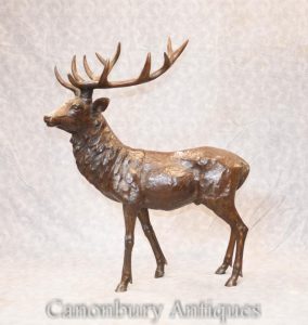 Bronze Scottish Stag Statue Casting - Elk Deer Figurine