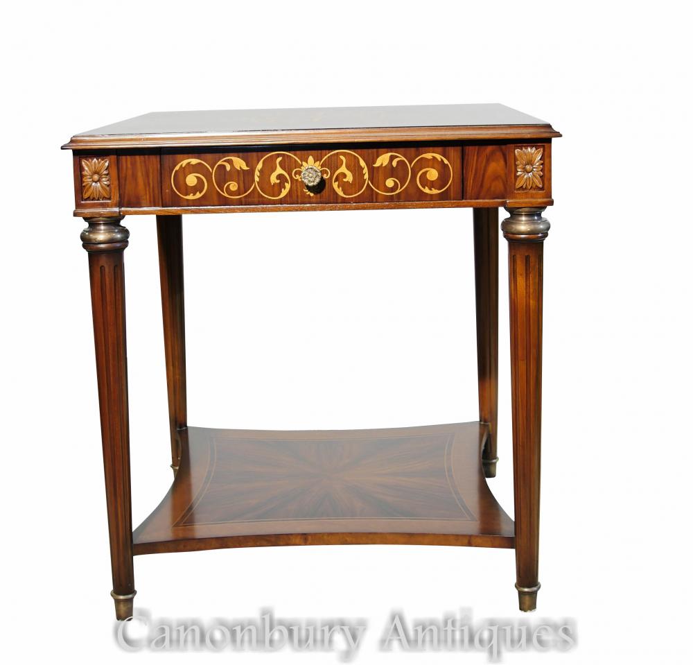 Pair Regency Side Tables Santos Inlay