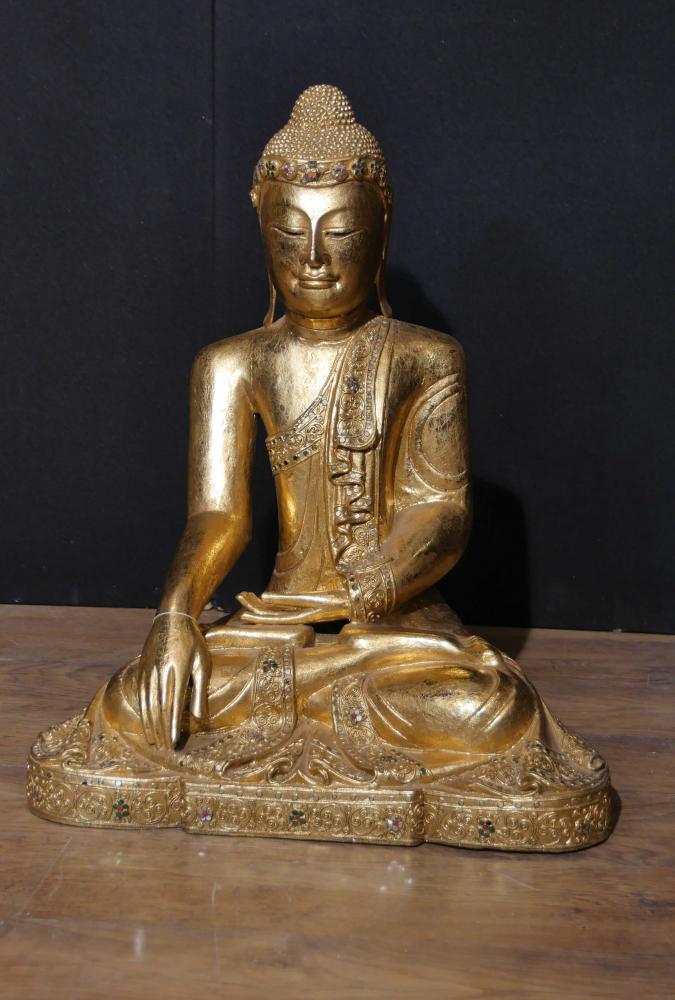 Antique Nepalese Buddha Statue - Buddhism Meditation Pose Dhyanasana