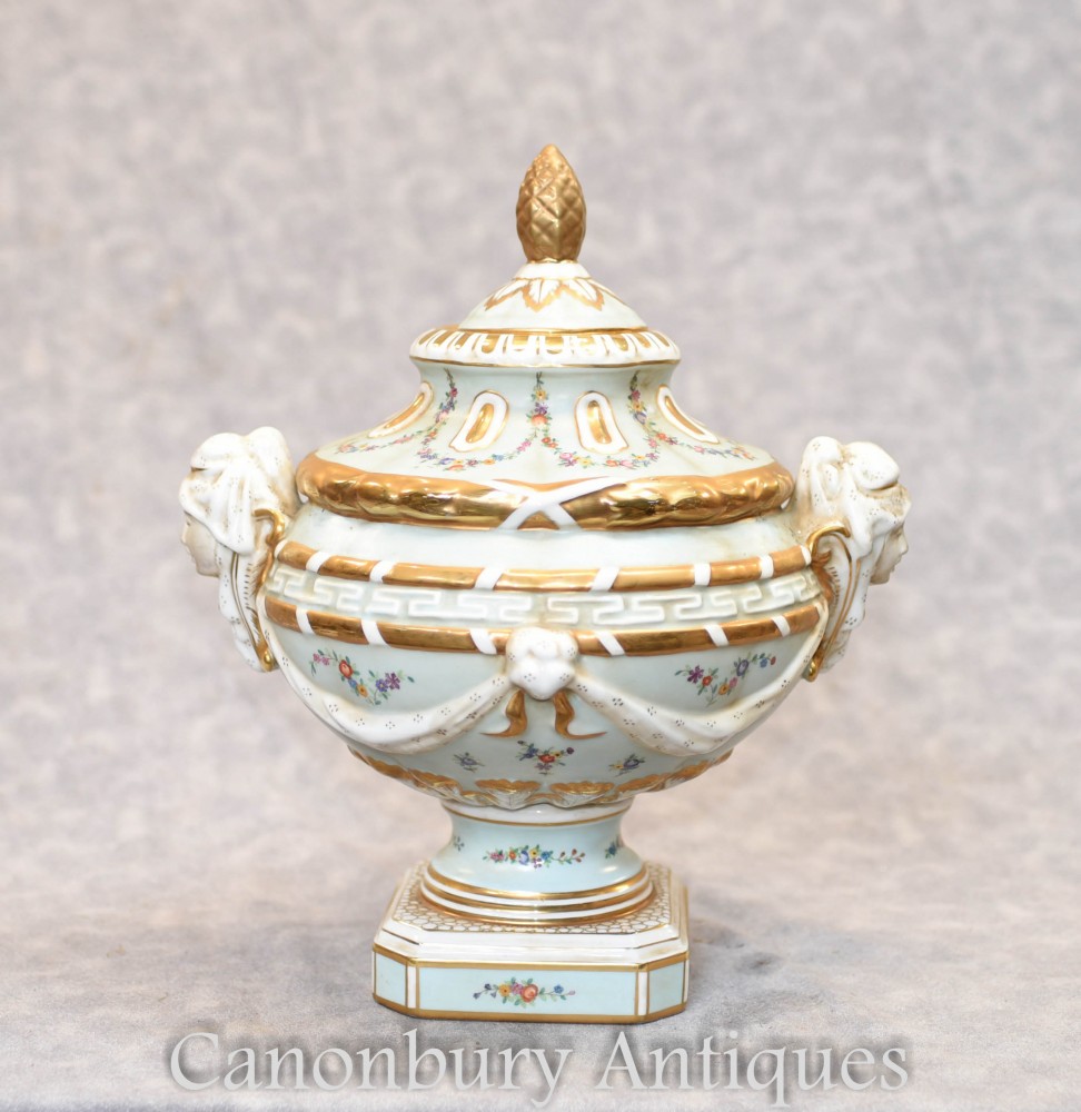 Meissen Porcelain Bowl - Lidded German Pottery Tureen Urn