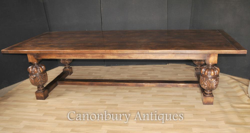 XL 10 ft French Oak Rustic Refectory Kitchen Dining Table