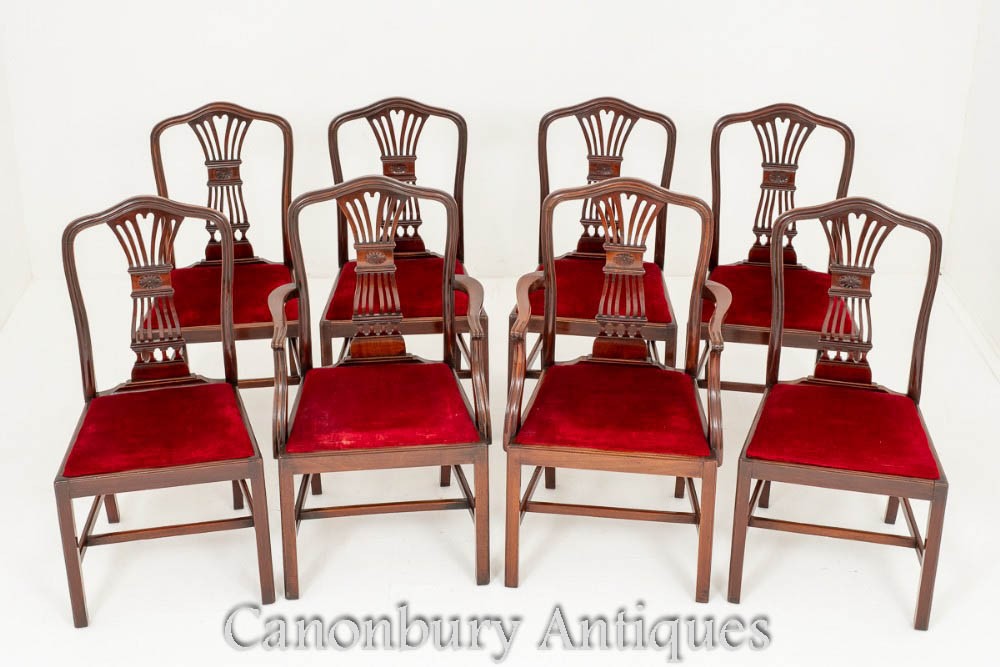 Set Hepplewhite Dining Chairs in Mahogany