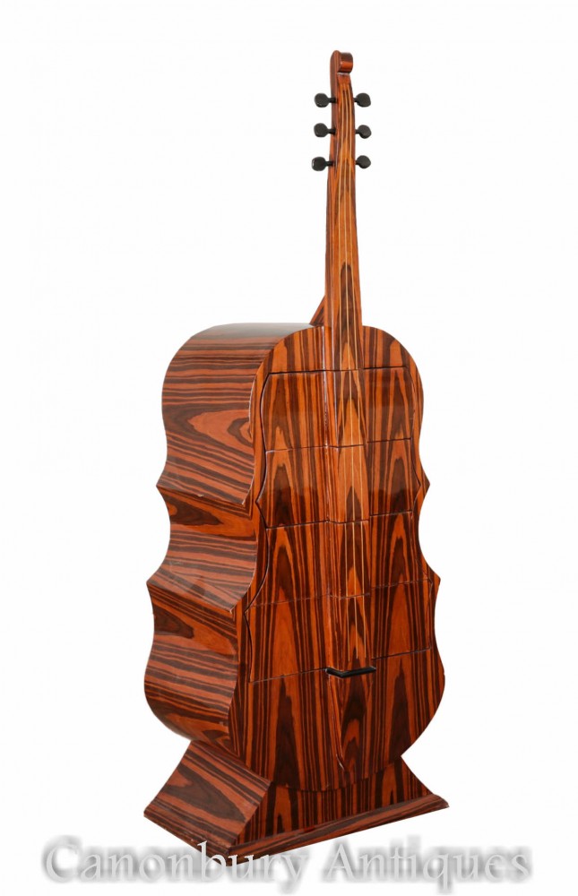 Art Deco Double Bass Cabinet Chest Drawers Rosewood