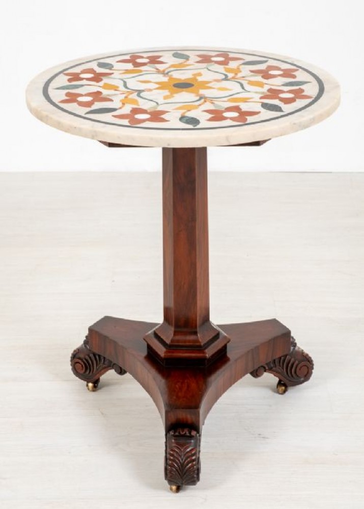 William IV Antique Side Table Marble Top 1900