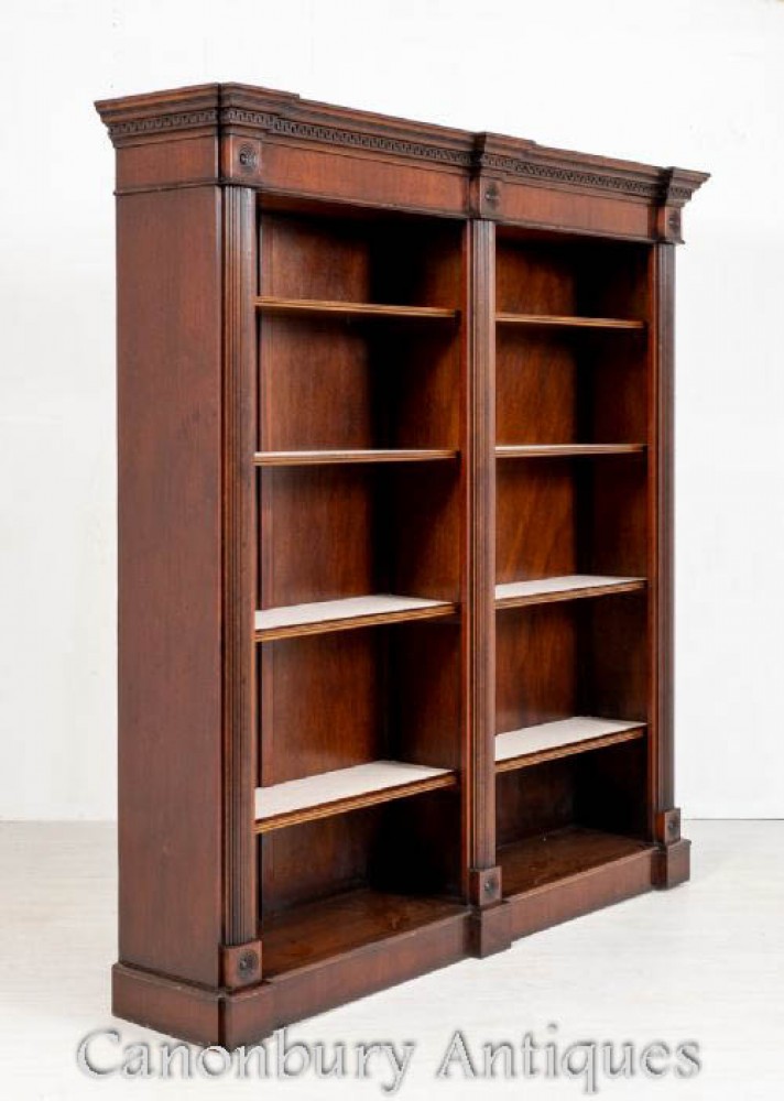 Regency Open Bookcase - Antique Mahogany Bookcases