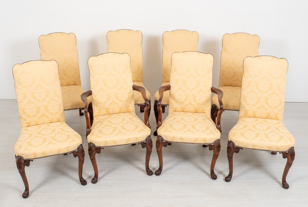Set Queen Anne Dining Chairs - Mahogany