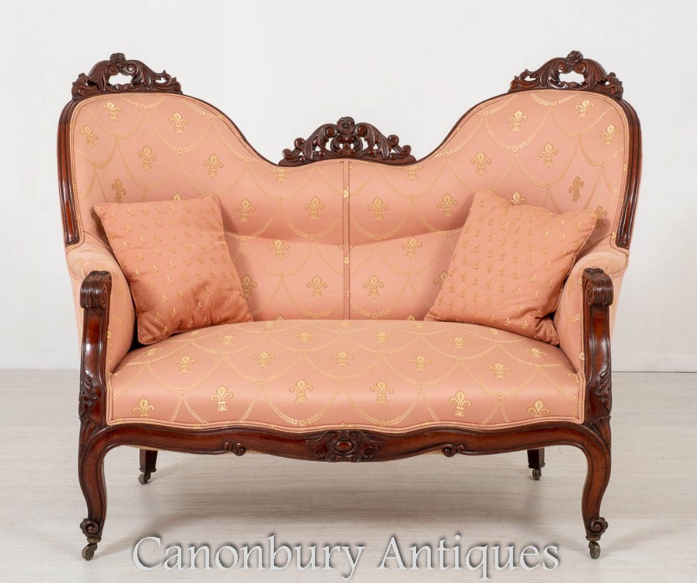 Antique Victorian Settee Couch Circa 1860 Interiors