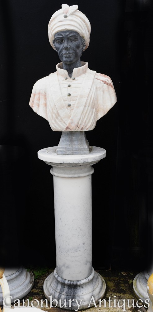 Classical Marble Bust African Moor - Carved Blackamoor Statue