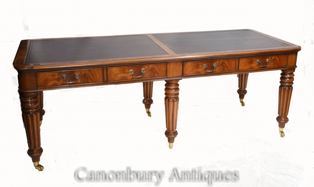 Double Antique Partners Desk - Gillows Mahogany 1860