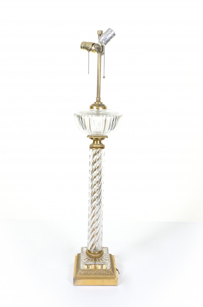 French Lamp Base Crystal Glass Classical Column