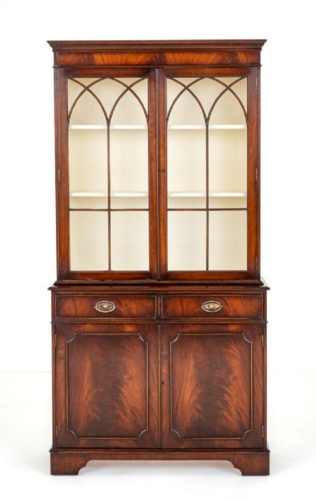 Georgian Bookcase Mahogany Gothic Astragal Glazing