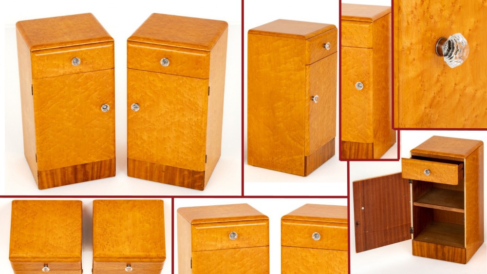 Period Art Deco Bedside Chests 1930s Nightstands