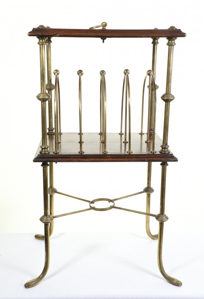 Regency Brass Letter Table Side Magazine Rack 1920