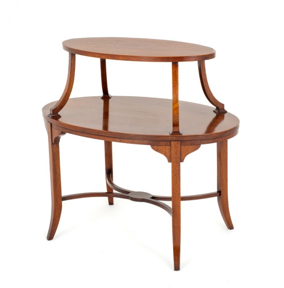 Sheraton Revival Etagere Tiered Mahogany Table