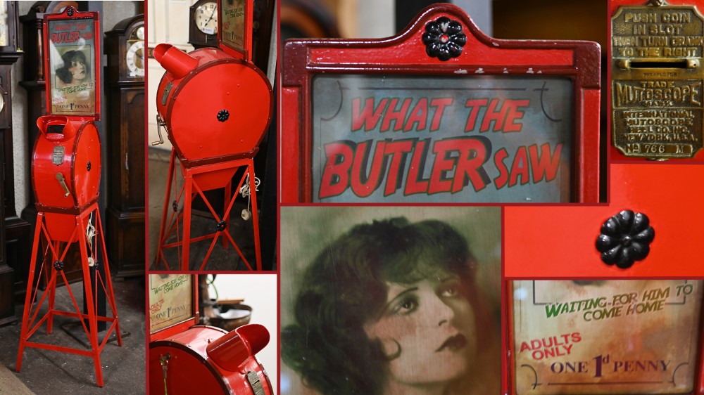 Victorian Cast Iron Peep Show Mutoscope What The Butler Saw