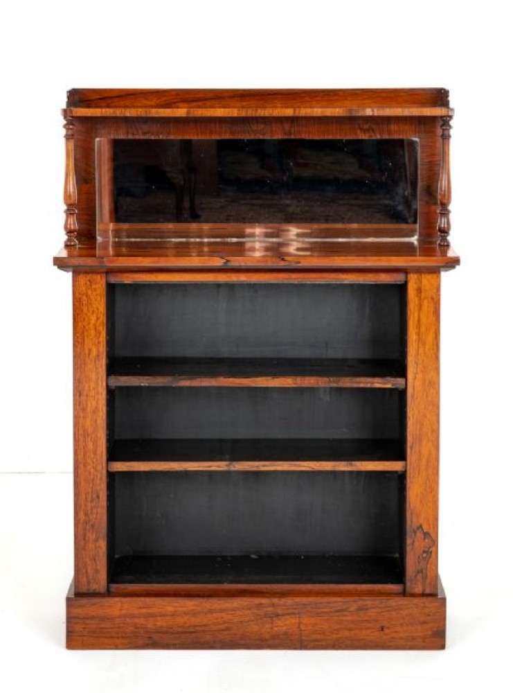 Victorian Open Bookcase Mirrored Back