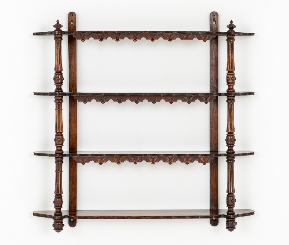 Victorian Wall Shelf Mahogany Wall Rack 1870