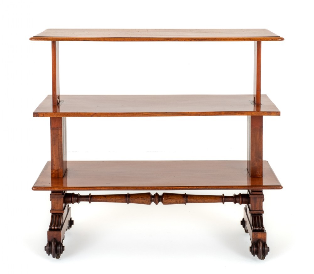 William IV Dumb Waiter Mahogany Bookcase Shelf