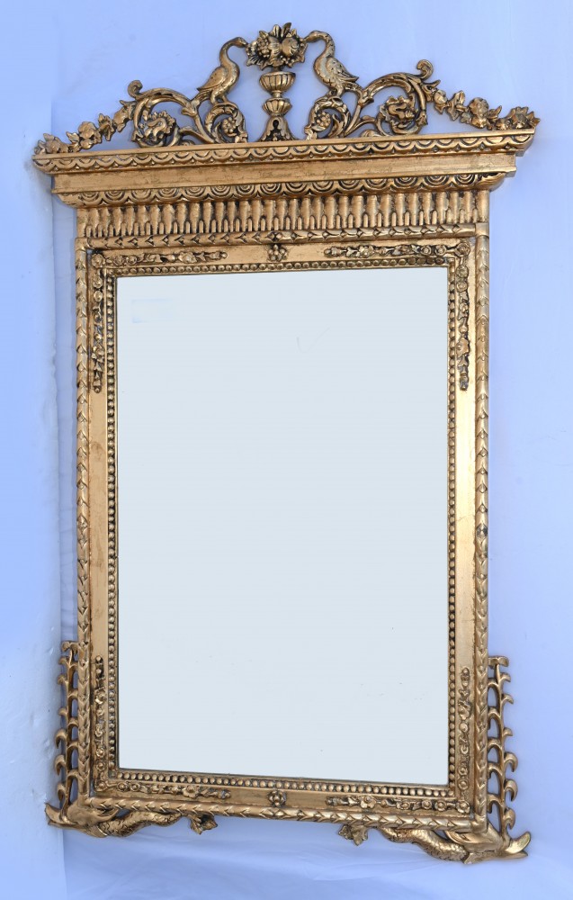 Adams Giltwood Mirror Gilt Carved Bird Glass