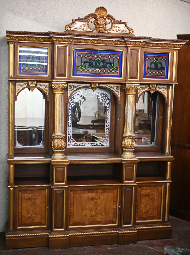 French Art Nouveau Wall Bar Stained Glass Pub