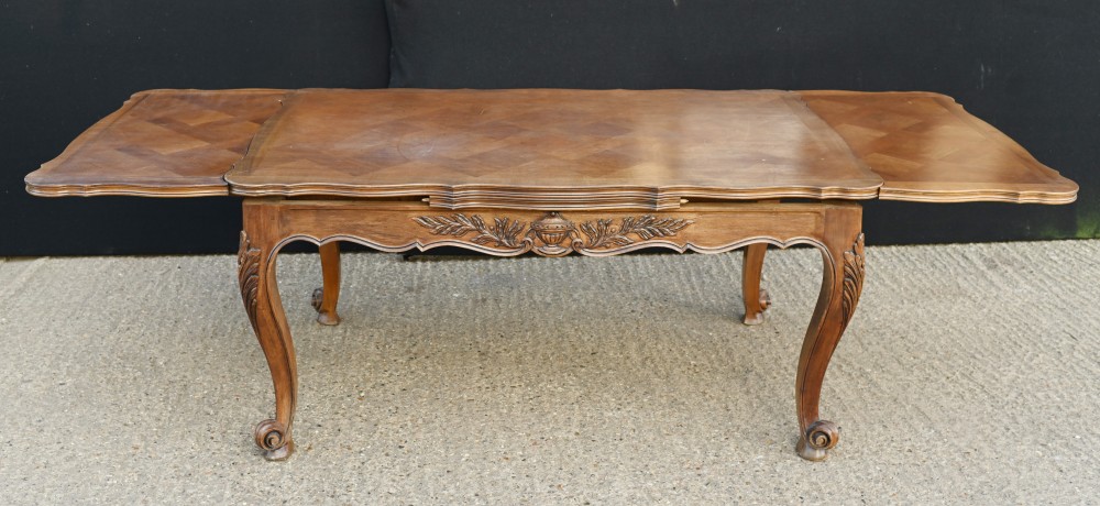 French Dining Table Extending Farmhouse Parquetry
