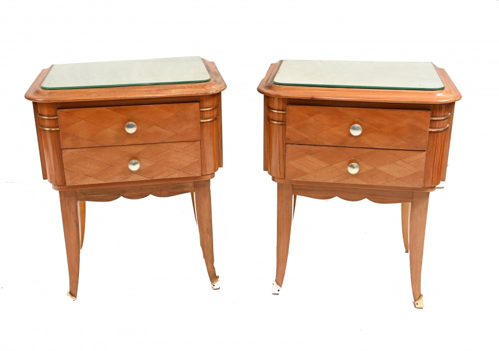 Pair Vintage Art Deco Bedside Cabinets 1930s